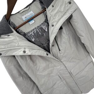 Columbia Suttle Mountain Womens XS Light Gray Omni-Heat Insulated Parka Jacket